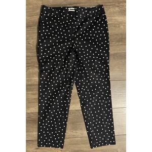 Halogen Taylor Fit Black‎ White Polka Dot Dress Pants Size 10 NWT